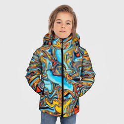 Куртка зимняя для мальчика Абстрактная диффузия, цвет: 3D-светло-серый — фото 2