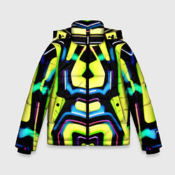Куртка зимняя для мальчика Mirror abstract composition - неон, цвет: 3D-черный