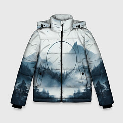 Куртка зимняя для мальчика Утренние горы, цвет: 3D-светло-серый