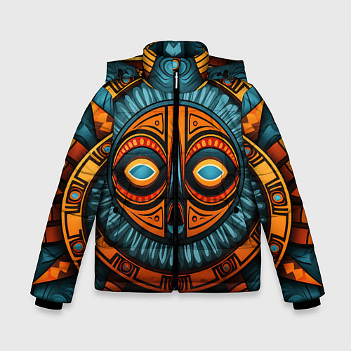 Зимняя куртка для мальчика Орнамент в африканском стиле / 3D-Светло-серый – фото 1