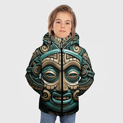 Куртка зимняя для мальчика Орнамент в стиле индейцев майя, цвет: 3D-черный — фото 2