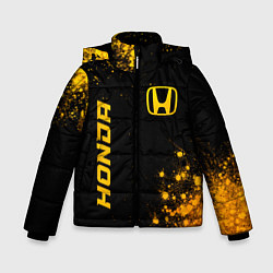 Зимняя куртка для мальчика Honda - gold gradient: надпись, символ