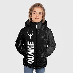 Куртка зимняя для мальчика Quake glitch на темном фоне: по-вертикали, цвет: 3D-черный — фото 2