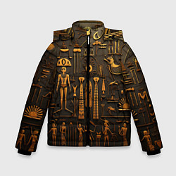 Куртка зимняя для мальчика Арт в стиле египетских письмен, цвет: 3D-красный
