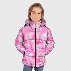 Куртка зимняя для мальчика Розовые разводы краски, цвет: 3D-черный — фото 2