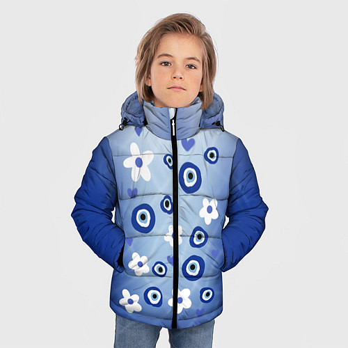Зимняя куртка для мальчика Незабудка / 3D-Черный – фото 3