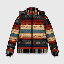 Зимняя куртка для мальчика Этнический принт в полоску