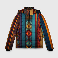 Зимняя куртка для мальчика Этнический орнамент в вертикальную полоску