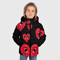 Куртка зимняя для мальчика Космические сердца, цвет: 3D-светло-серый — фото 2