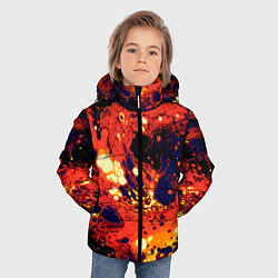 Куртка зимняя для мальчика Огненная вулканическая лава, цвет: 3D-красный — фото 2