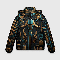 Зимняя куртка для мальчика Орнамент в стиле египетской иероглифики