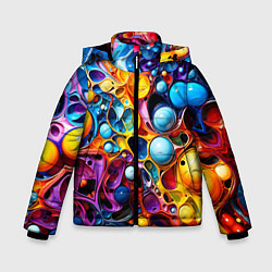 Куртка зимняя для мальчика Космическая фантазия, цвет: 3D-черный