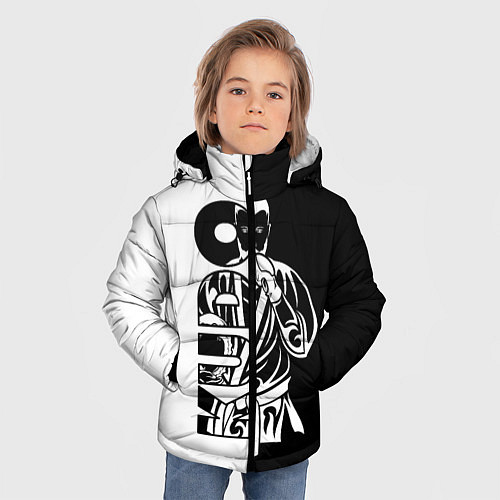 Зимняя куртка для мальчика Kudo черно-белое / 3D-Черный – фото 3