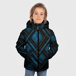 Куртка зимняя для мальчика Тёмно-синяя шотландская клетка, цвет: 3D-светло-серый — фото 2