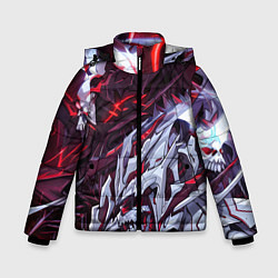 Куртка зимняя для мальчика Красный кибер скелет, цвет: 3D-черный