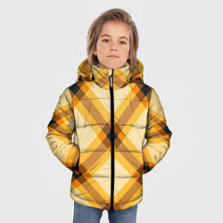 Куртка зимняя для мальчика Желтая шотландская клетка, цвет: 3D-черный — фото 2