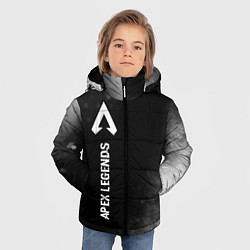 Куртка зимняя для мальчика Apex Legends glitch на темном фоне по-вертикали, цвет: 3D-черный — фото 2