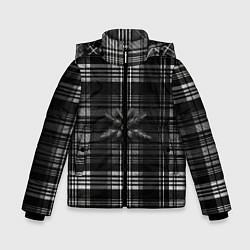 Зимняя куртка для мальчика Черно-белая шотландская клетка