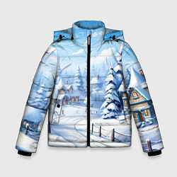 Зимняя куртка для мальчика Снежный зимний фон