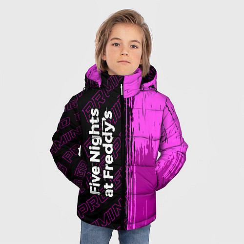 Зимняя куртка для мальчика FNAF pro gaming по-вертикали / 3D-Черный – фото 3