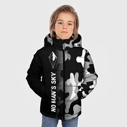 Куртка зимняя для мальчика No Mans Sky glitch на темном фоне по-вертикали, цвет: 3D-черный — фото 2