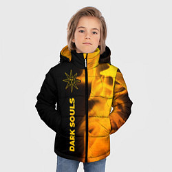 Куртка зимняя для мальчика Dark Souls - gold gradient по-вертикали, цвет: 3D-черный — фото 2