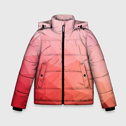 Куртка зимняя для мальчика Абстракция с градиентом полигональная, цвет: 3D-черный