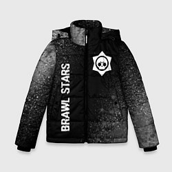 Куртка зимняя для мальчика Brawl Stars glitch на темном фоне вертикально, цвет: 3D-черный