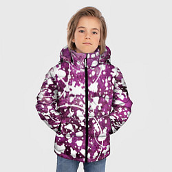 Куртка зимняя для мальчика Абстракция - круги на пурпурном, цвет: 3D-черный — фото 2