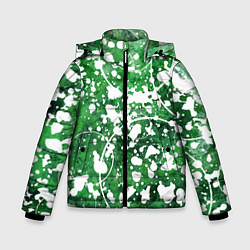 Зимняя куртка для мальчика Абстракция - круги на зелёном