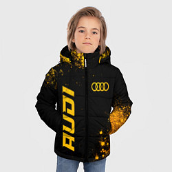 Куртка зимняя для мальчика Audi - gold gradient вертикально, цвет: 3D-черный — фото 2