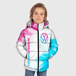 Куртка зимняя для мальчика Volkswagen neon gradient style вертикально, цвет: 3D-черный — фото 2