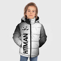 Куртка зимняя для мальчика Hitman glitch на светлом фоне по-вертикали, цвет: 3D-черный — фото 2