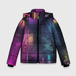Зимняя куртка для мальчика Цветные пиксели retro