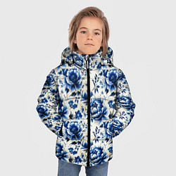 Куртка зимняя для мальчика Гжель узор паттерн, цвет: 3D-черный — фото 2