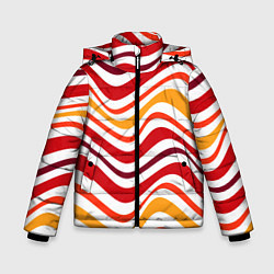 Куртка зимняя для мальчика Модные линии, цвет: 3D-красный