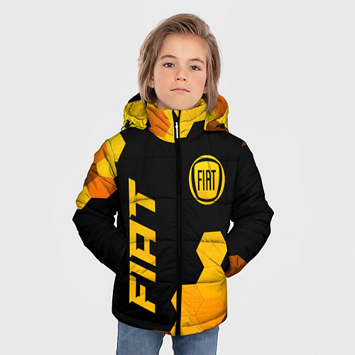 Зимняя куртка для мальчика Fiat - gold gradient вертикально / 3D-Черный – фото 3
