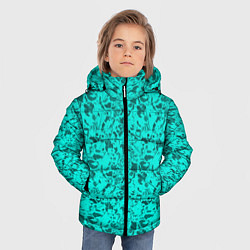 Куртка зимняя для мальчика Текстура камень цвета морской волны, цвет: 3D-светло-серый — фото 2