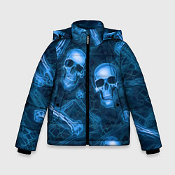 Зимняя куртка для мальчика Синие черепа и кости