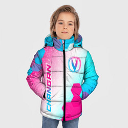 Куртка зимняя для мальчика Changan neon gradient style вертикально, цвет: 3D-черный — фото 2
