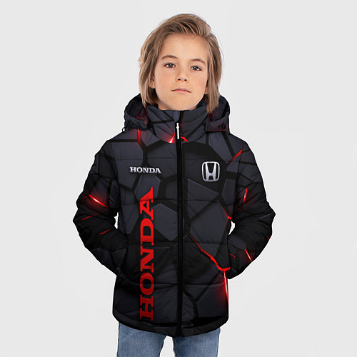 Зимняя куртка для мальчика Honda - плиты с эффектом свечения / 3D-Черный – фото 3