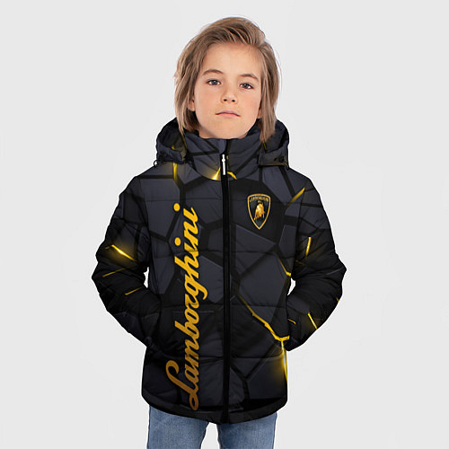 Зимняя куртка для мальчика Lamborghini - плиты с эффектом свечения / 3D-Черный – фото 3
