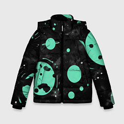 Зимняя куртка для мальчика Чёрно-мятный космос от нейросети