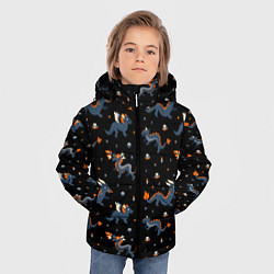 Куртка зимняя для мальчика Коллаж драконов, цвет: 3D-черный — фото 2