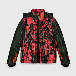 Куртка зимняя для мальчика Демонический доспех красный, цвет: 3D-светло-серый