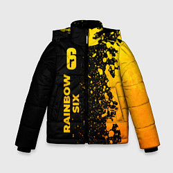 Куртка зимняя для мальчика Rainbow Six - gold gradient по-вертикали, цвет: 3D-черный