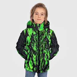Куртка зимняя для мальчика Демонический доспех зелёный, цвет: 3D-черный — фото 2