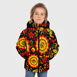 Куртка зимняя для мальчика Хохлома: осеннее изобилие, цвет: 3D-черный — фото 2
