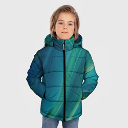 Куртка зимняя для мальчика Сине-зелёная жидкая текстура - нейросеть, цвет: 3D-черный — фото 2