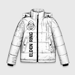Куртка зимняя для мальчика Elden Ring glitch на светлом фоне по-вертикали, цвет: 3D-черный